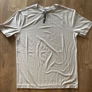 Vuori Short Sleeve Crew Tee in Light Beige